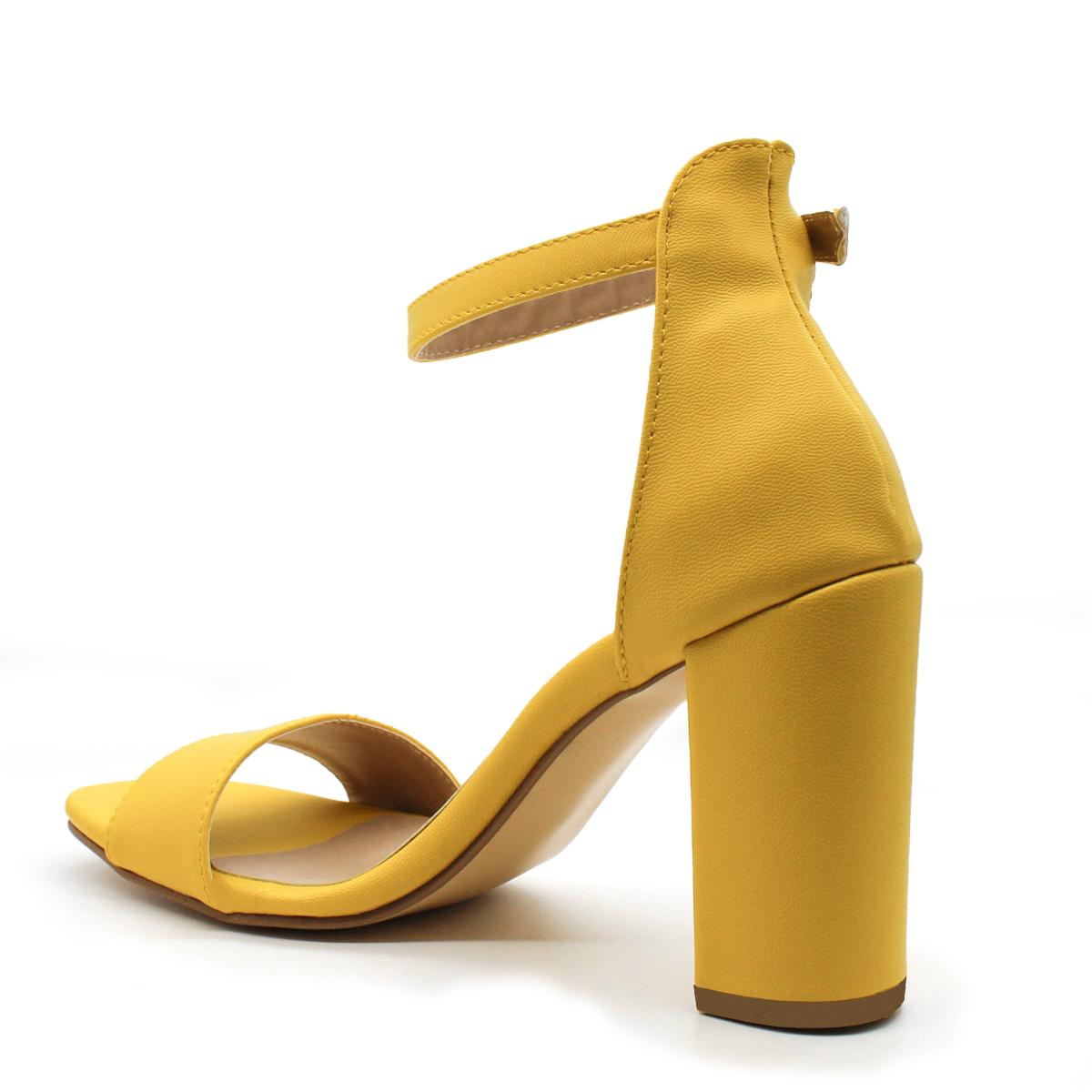 Sandalia con tacón Exterior Piel sintética Color Amarillo Para Mujer De RBCOLLECTION
