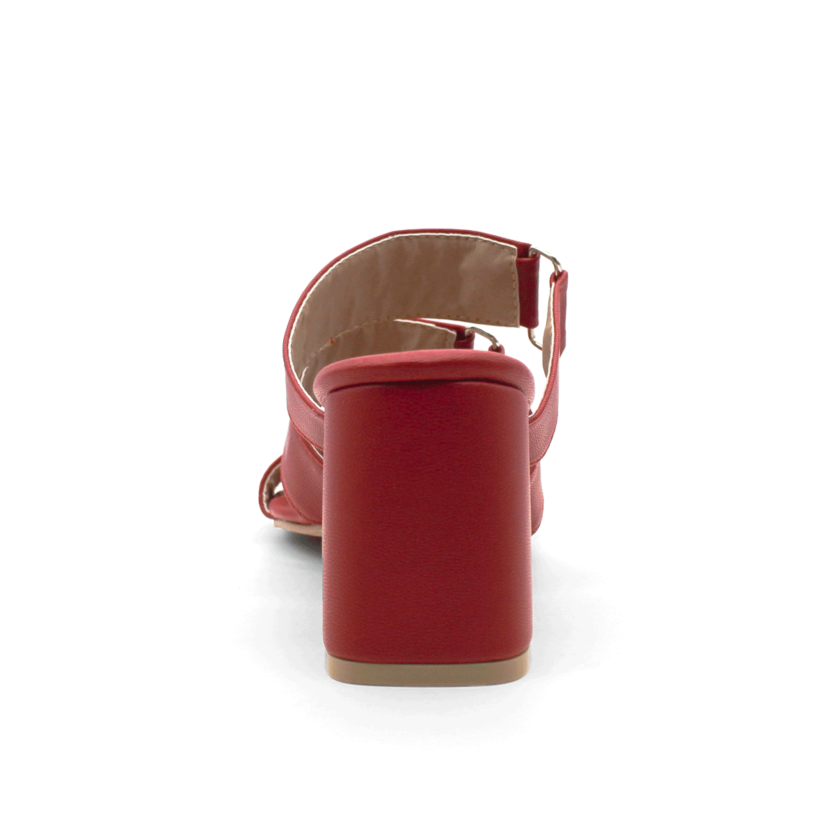 Sandalia con tacón Exterior Piel sintética Color Rojo Para Mujer De RBCOLLECTION