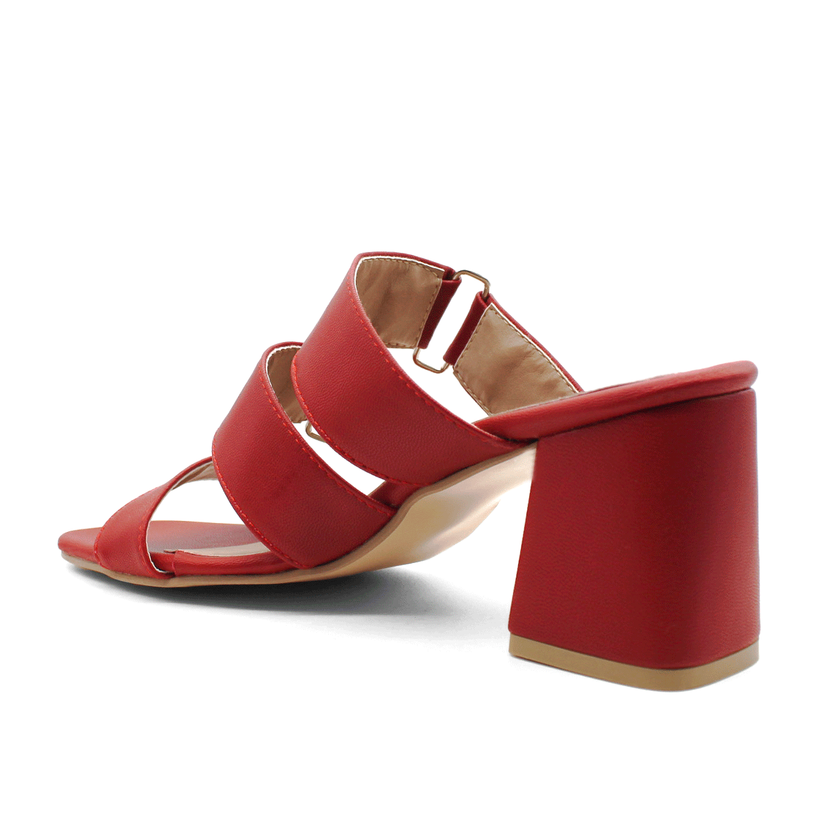 Sandalia con tacón Exterior Piel sintética Color Rojo Para Mujer De RBCOLLECTION
