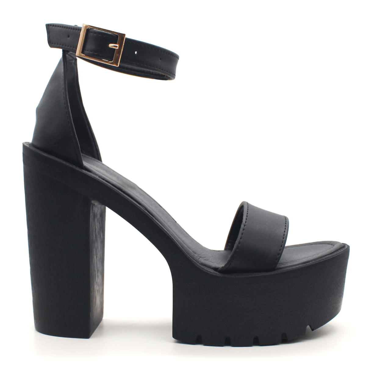 Sandalia con tacón Exterior Piel sintética Color Negro Para Mujer De RBCOLLECTION