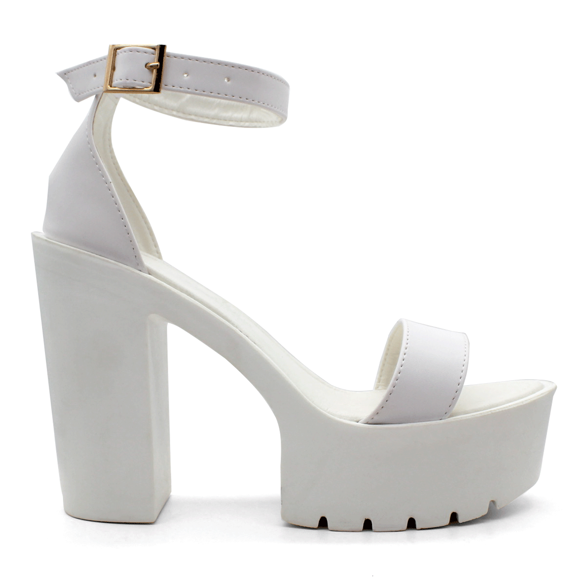 Sandalia con tacón Exterior Piel sintética Color Blanco Para Mujer De RBCOLLECTION
