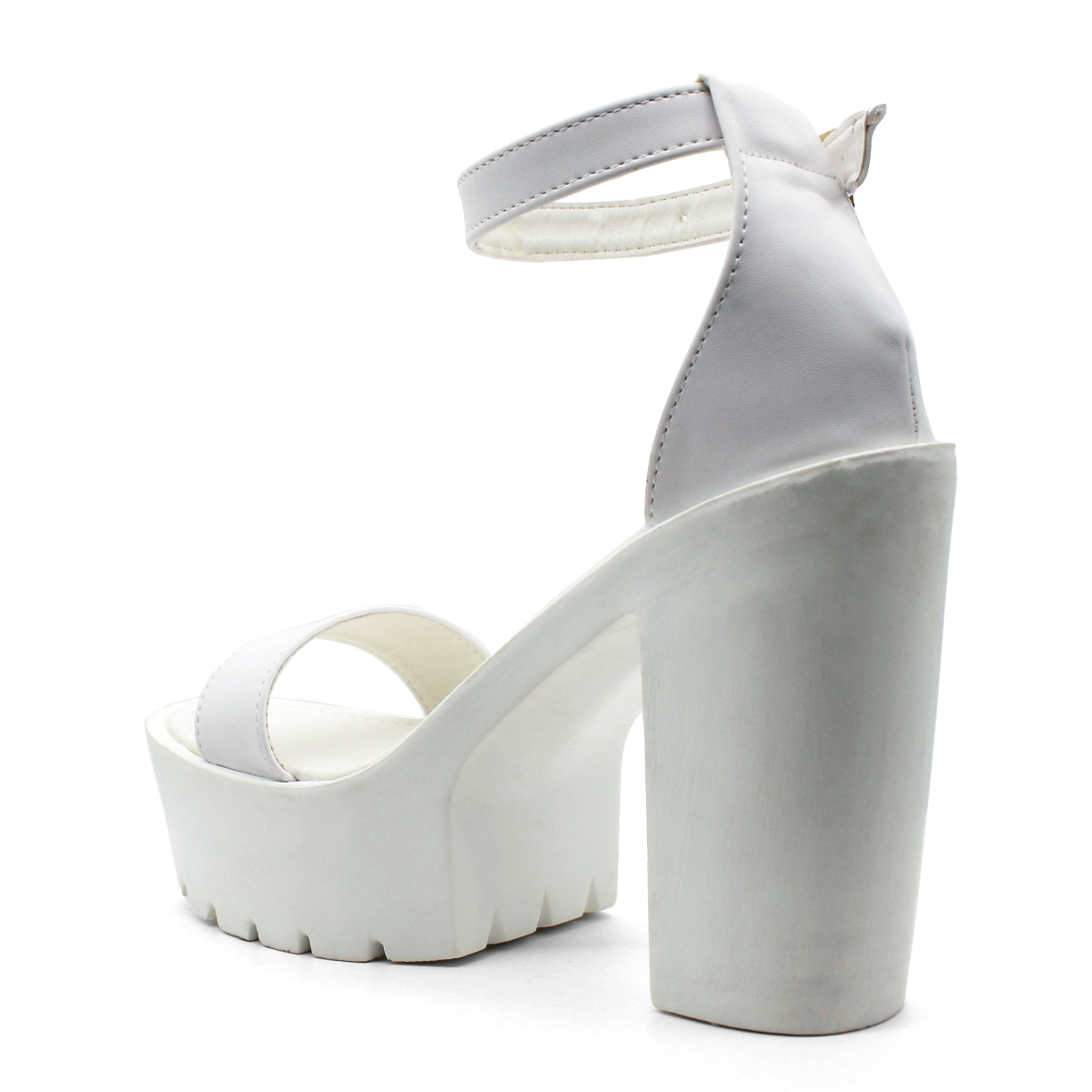Sandalia con tacón Exterior Piel sintética Color Blanco Para Mujer De RBCOLLECTION