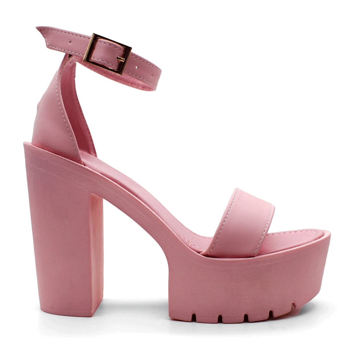 Sandalia con tacón Exterior Piel sintética Color Rosa Para Mujer De RBCOLLECTION