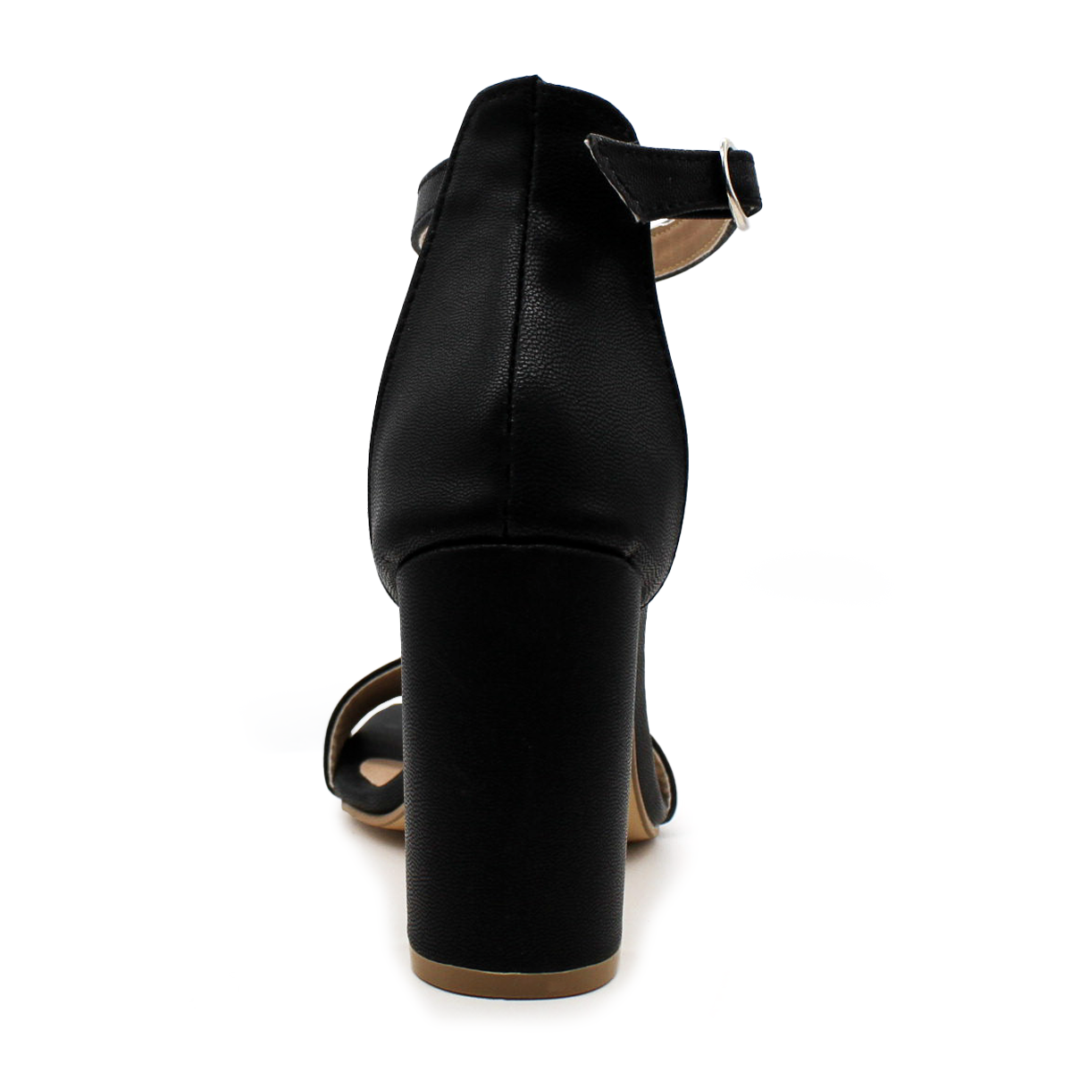 Sandalia con Tacón Exterior Piel sintética Color Negro Para Mujer De RBCOLLECTION