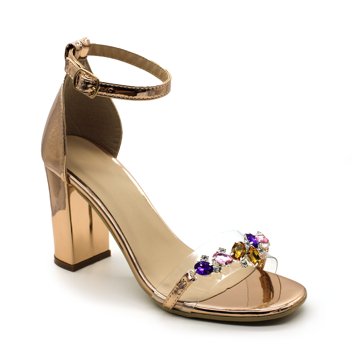 Sandalia con Tacón Exterior Piel sintética Color Rosa Para Mujer De RBCOLLECTION