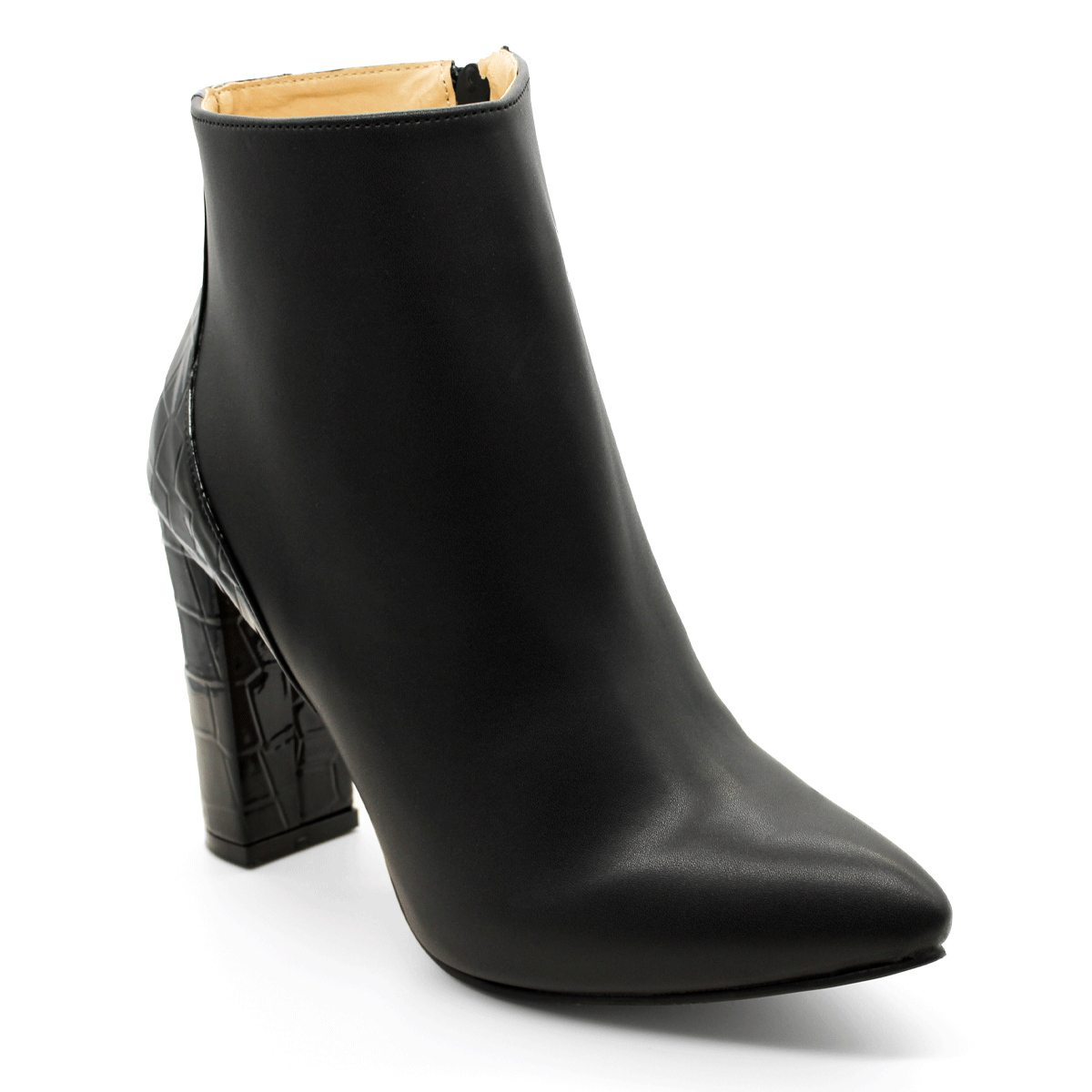 Botín con tacón Exterior Piel sintética Color Negro Para Mujer De RBCOLLECTION