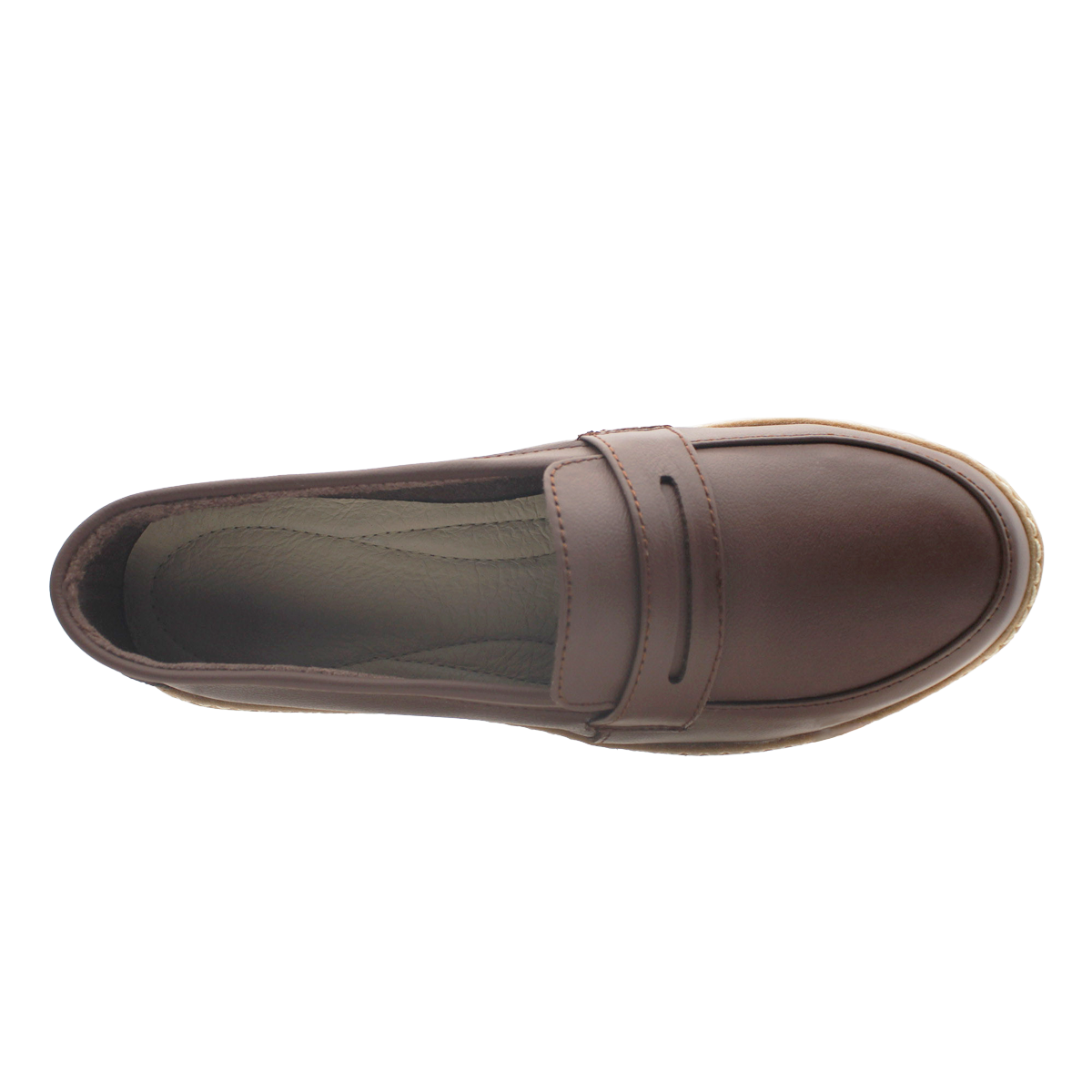 Loafers Exterior Piel Color Café Para Mujer De RBCOLLECTION