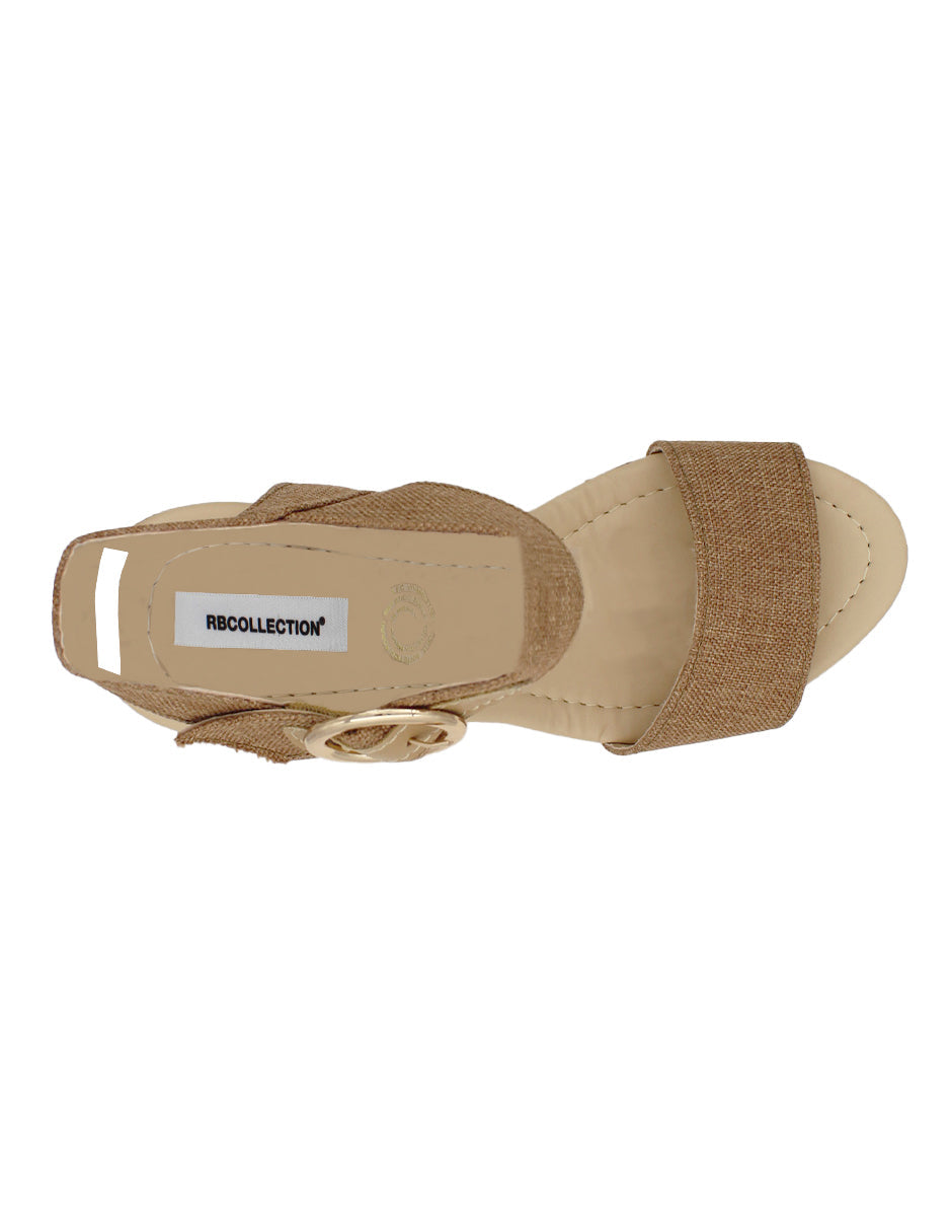 Sandalias con plataforma Exterior Textil Color Café Para Mujer De RBCOLLECTION