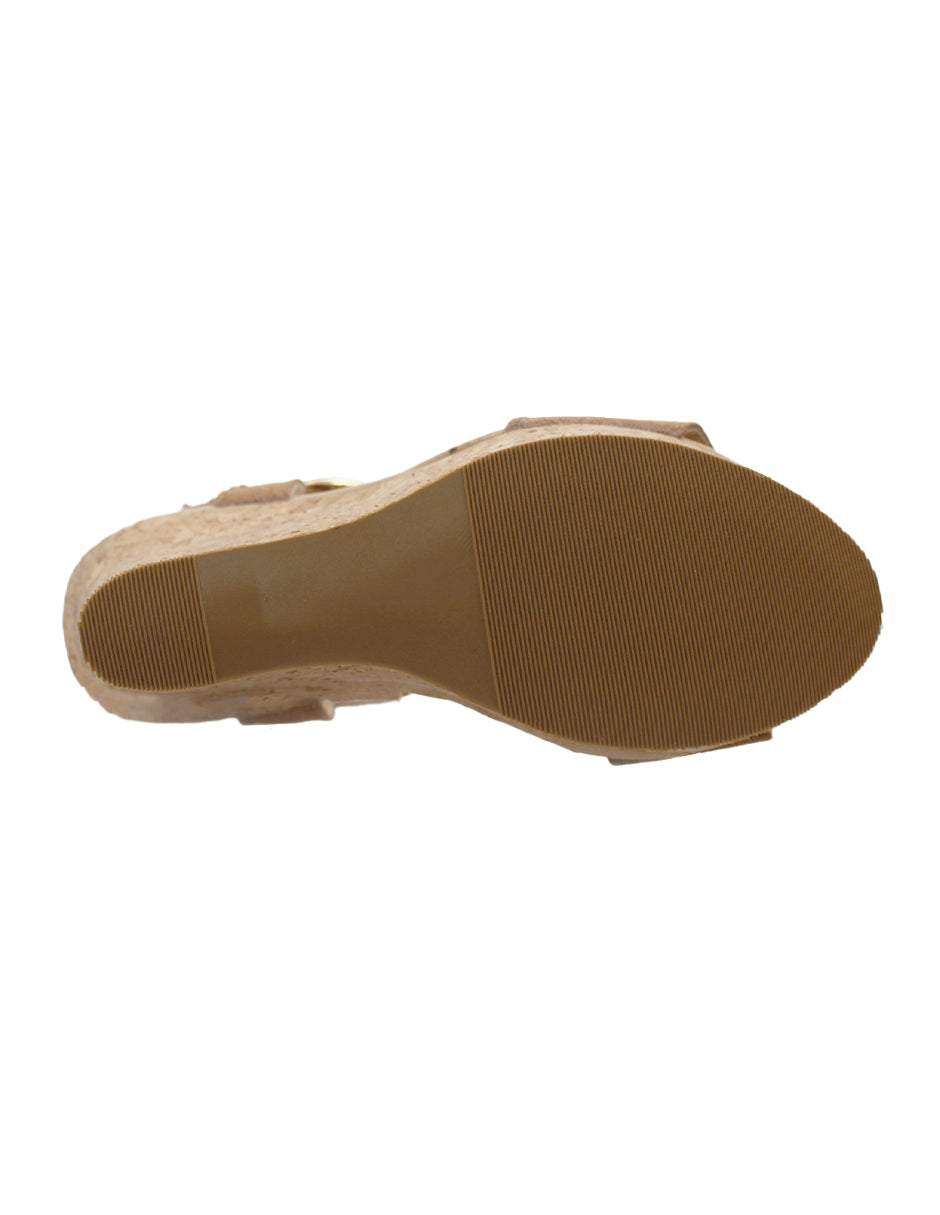 Sandalias con plataforma Exterior Textil Color Café Para Mujer De RBCOLLECTION