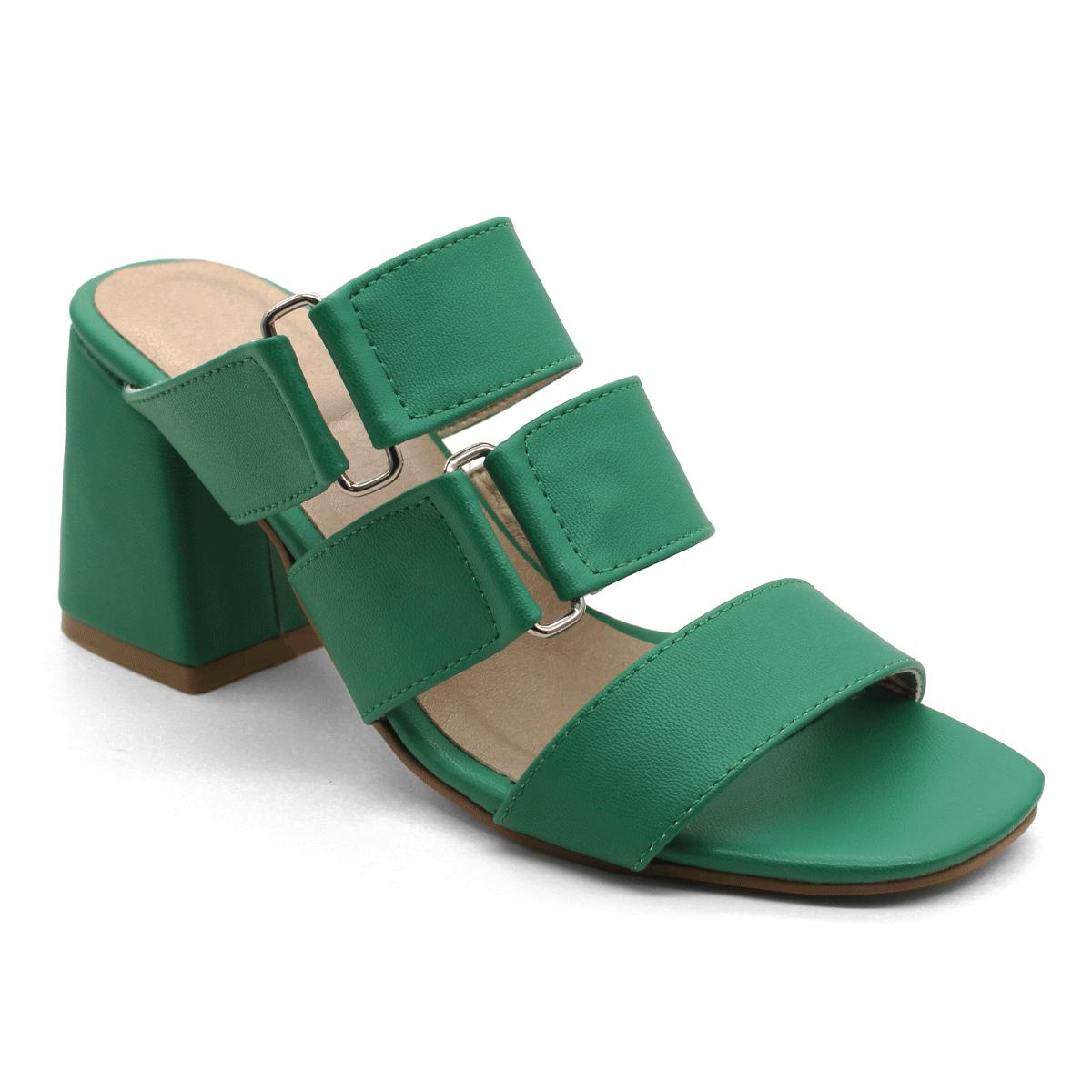 Sandalia con Tacón Exterior Piel sintética Color Verde Para Mujer De RBCOLLECTION