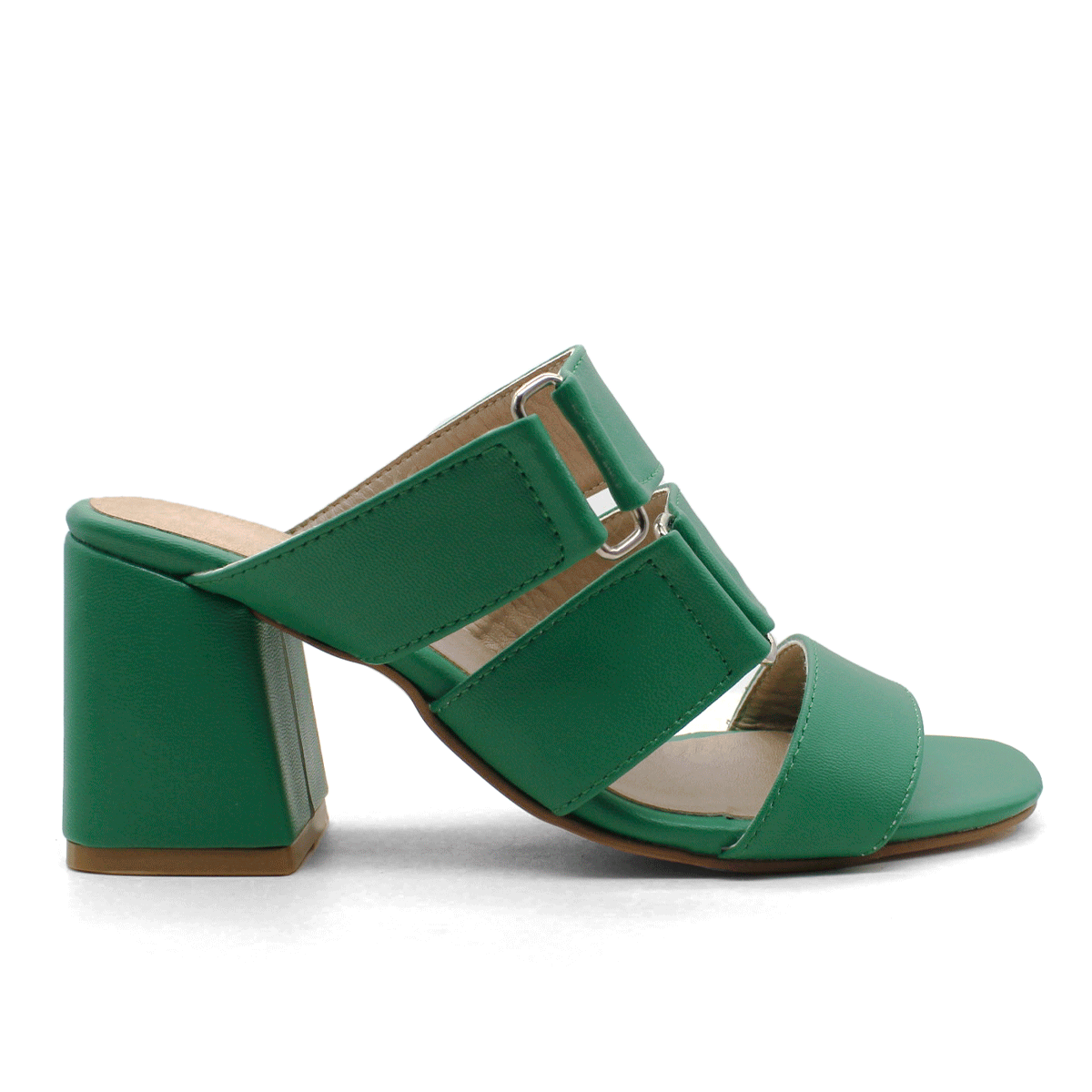 Sandalia con tacón Exterior Piel sintética Color Verde Para Mujer De RBCOLLECTION