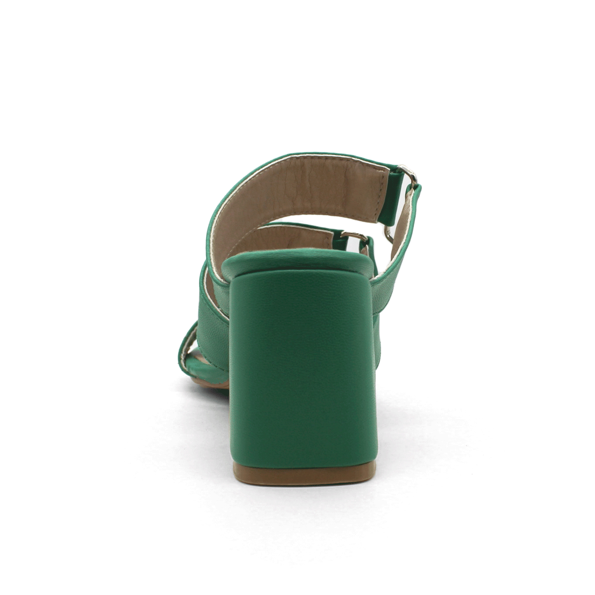 Sandalia con tacón Exterior Piel sintética Color Verde Para Mujer De RBCOLLECTION