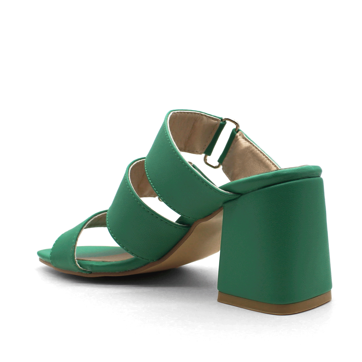 Sandalia con tacón Exterior Piel sintética Color Verde Para Mujer De RBCOLLECTION