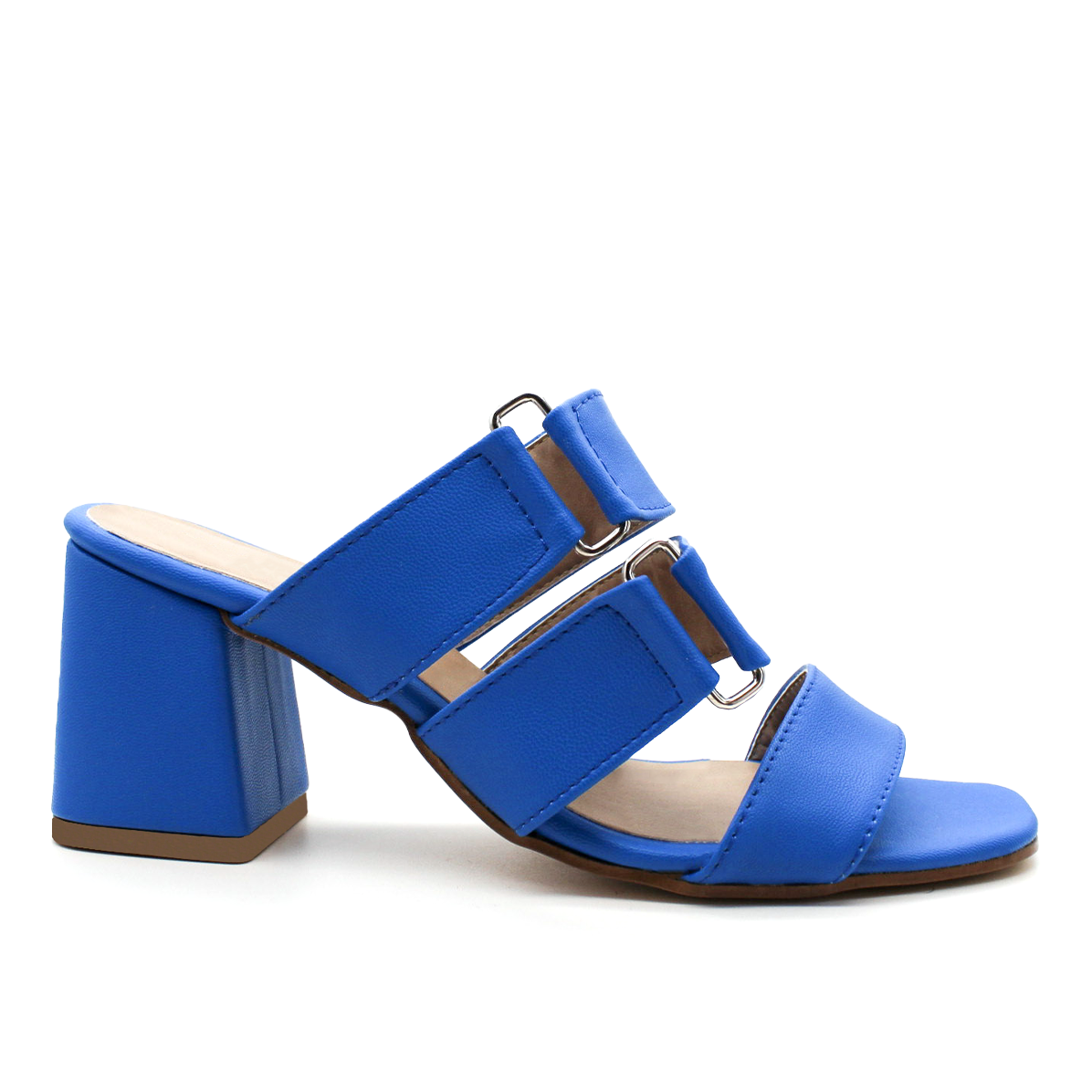 Sandalia con Tacón Exterior Piel sintética Color Azul Para Mujer De RBCOLLECTION