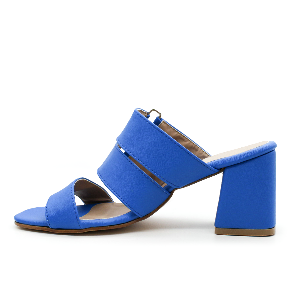 Sandalia con Tacón Exterior Piel sintética Color Azul Para Mujer De RBCOLLECTION