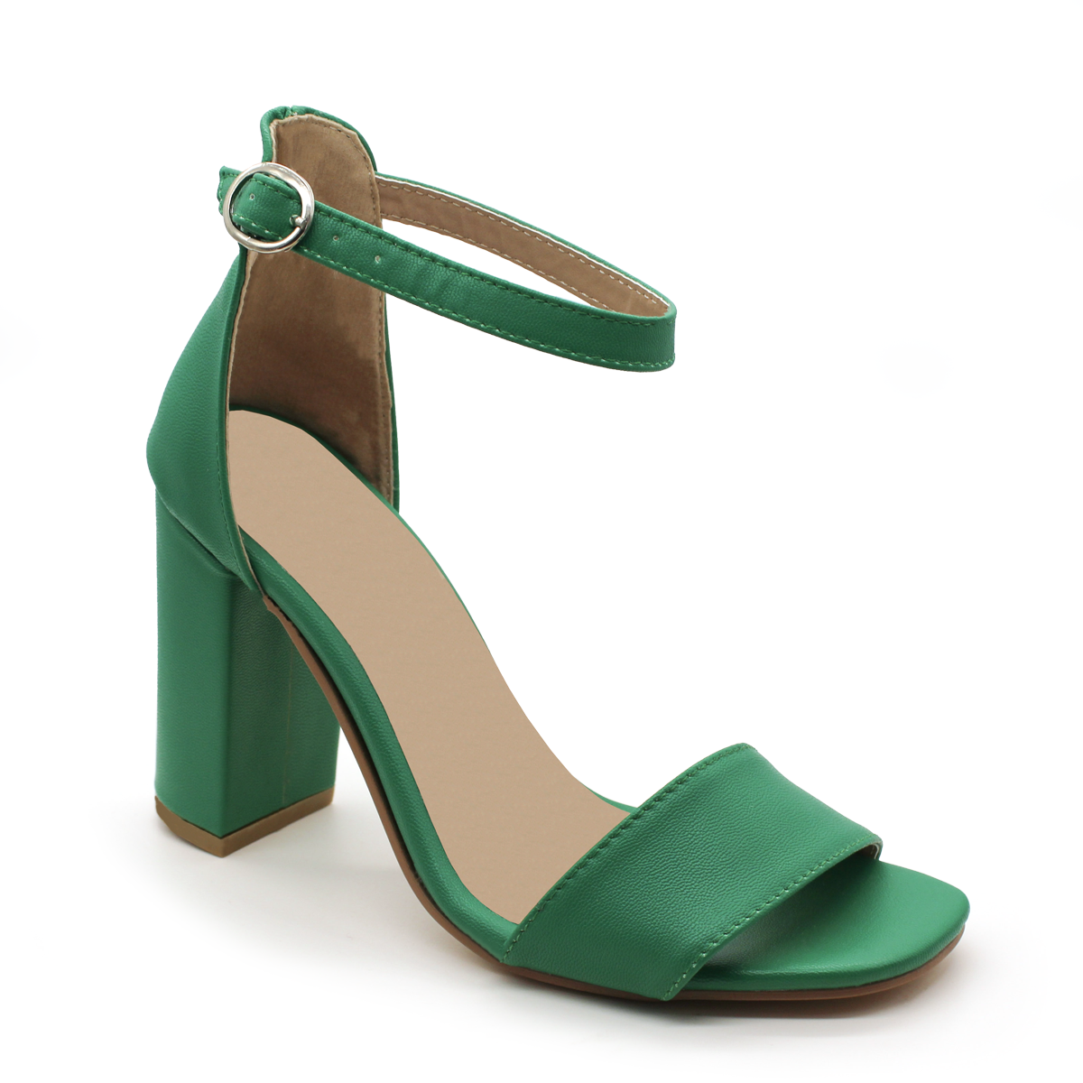 Sandalia con Tacón Exterior Piel sintética Color Verde Para Mujer De RBCOLLECTION