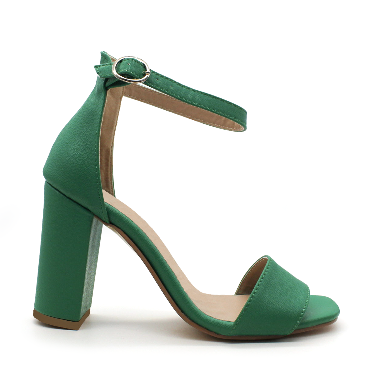 Sandalia con tacón Exterior Piel sintética Color Verde Para Mujer De RBCOLLECTION