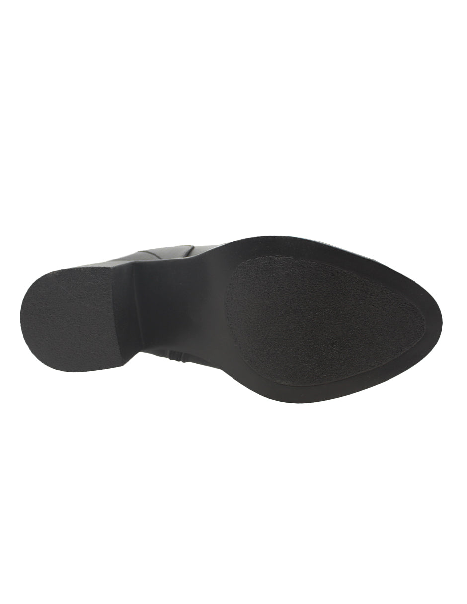 Botín con tacón Exterior Piel Sintético Color Negro Para Mujer De RBCOLLECTION