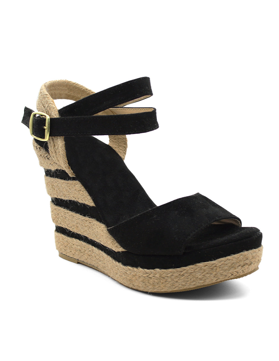 Sandalias con plataforma Exterior Textil Color Negro Para Mujer De RBCOLLECTION
