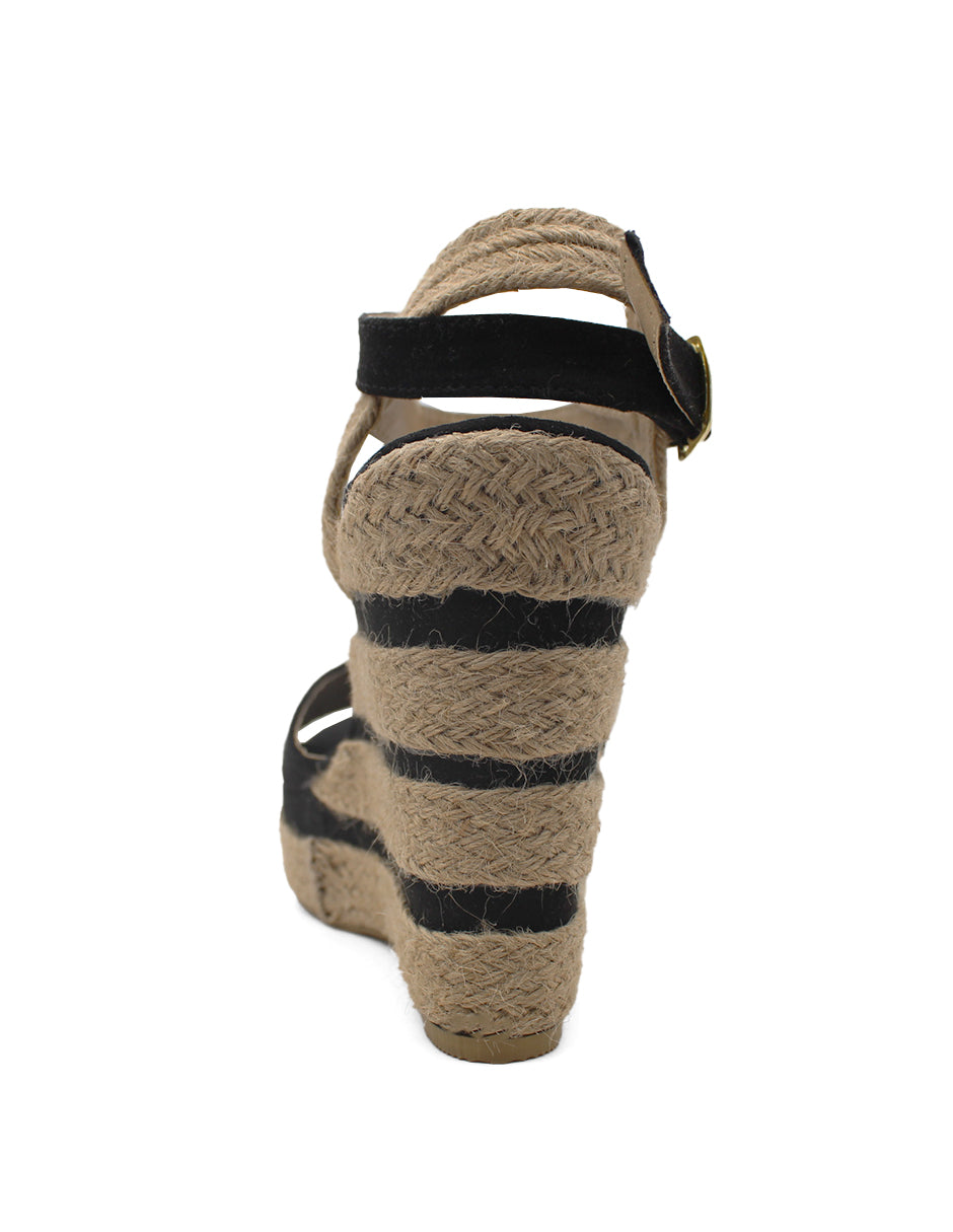 Sandalias con plataforma Exterior Textil Color Negro Para Mujer De RBCOLLECTION