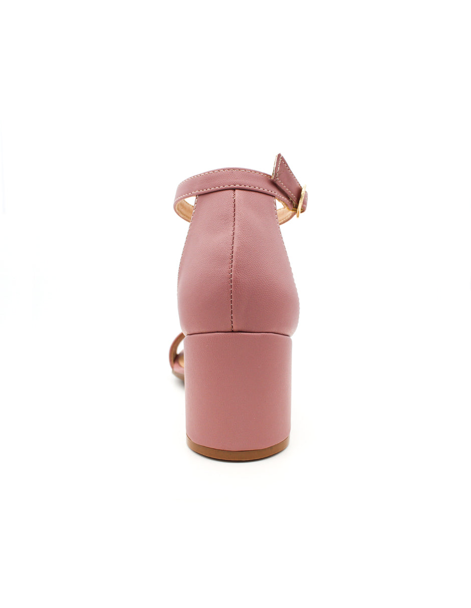 Sandalia con tacón Exterior Piel sintética Color Rosa Para Mujer De RBCOLLECTION