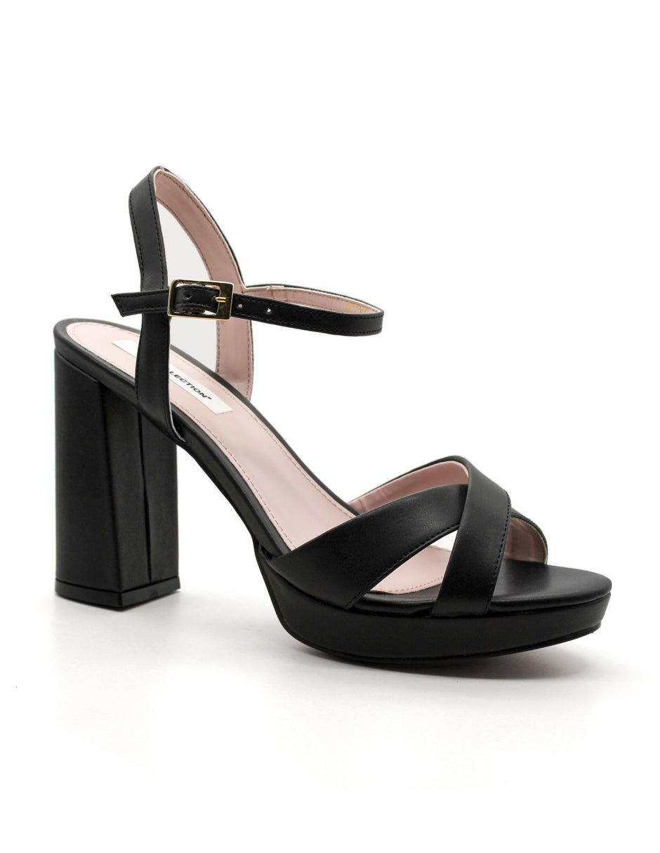 Sandalia con tacón  Exterior Piel sintética Color Negro Para Mujer De RBCOLLECTION