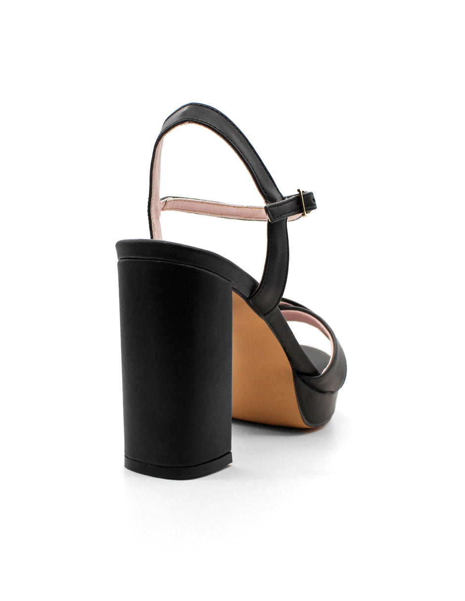 Sandalia con tacón  Exterior Piel sintética Color Negro Para Mujer De RBCOLLECTION