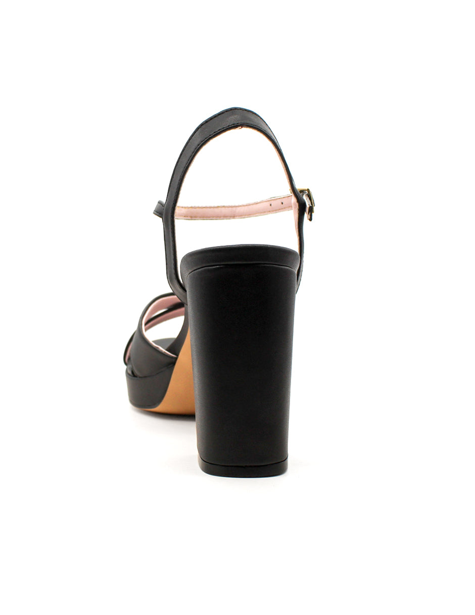 Sandalia con tacón  Exterior Piel sintética Color Negro Para Mujer De RBCOLLECTION