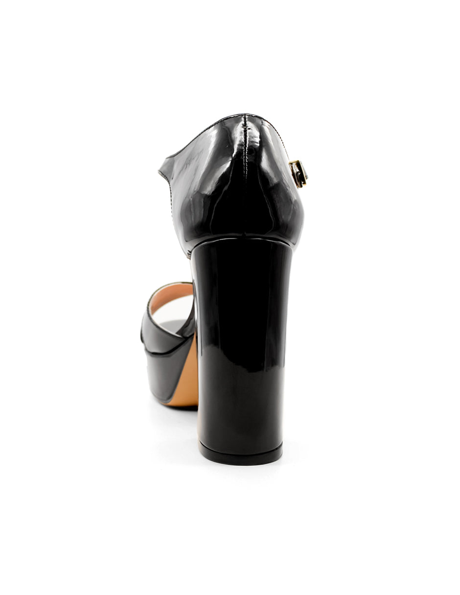 Sandalia con Tacón  Exterior Piel sintética Color Negro Para Mujer De RBCOLLECTION