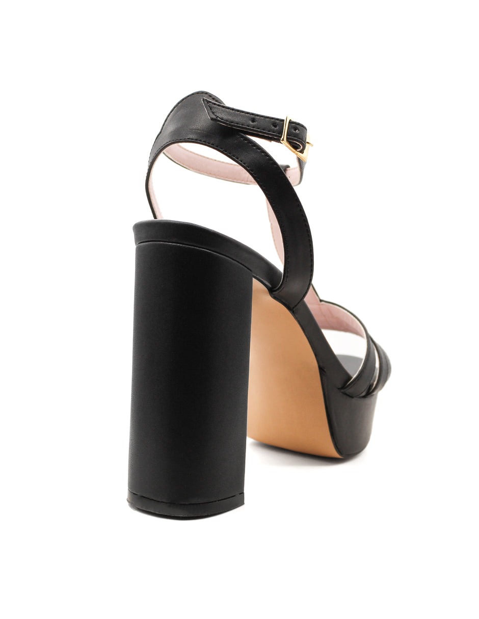 Sandalia con tacón  Exterior Piel sintética Color Negro Para Mujer De RBCOLLECTION