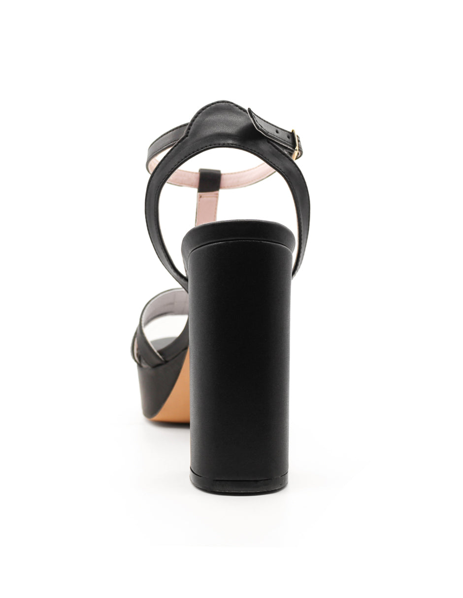 Sandalia con tacón  Exterior Piel sintética Color Negro Para Mujer De RBCOLLECTION