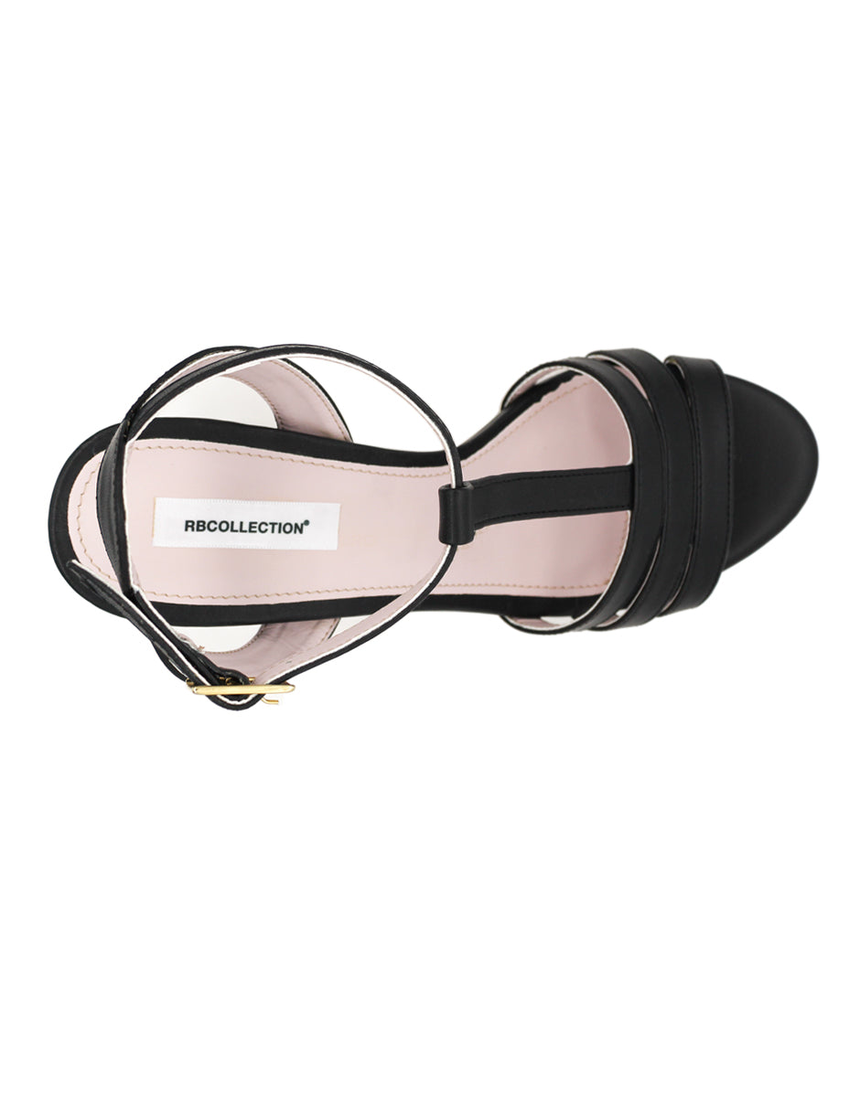 Sandalia con tacón  Exterior Piel sintética Color Negro Para Mujer De RBCOLLECTION