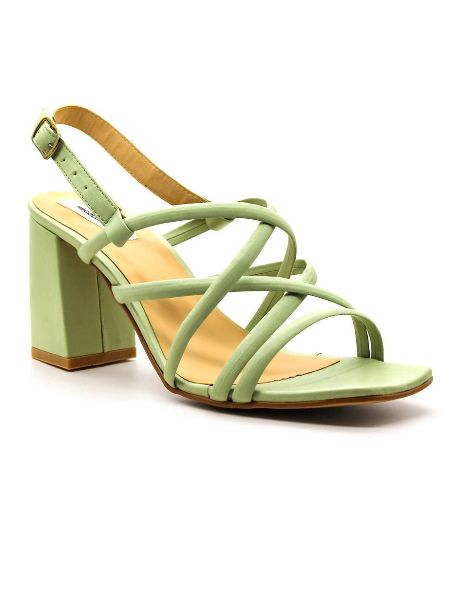 Sandalia con tacón Mint Exterior Sintético Color Verde Para Mujer De RBCOLLECTION