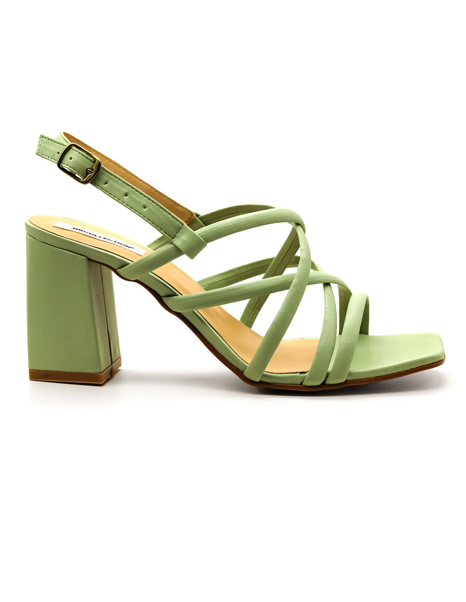 Sandalia con tacón Mint Exterior Sintético Color Verde Para Mujer De RBCOLLECTION