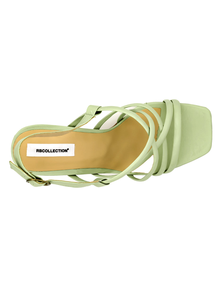 Sandalia con tacón Mint Exterior Sintético Color Verde Para Mujer De RBCOLLECTION