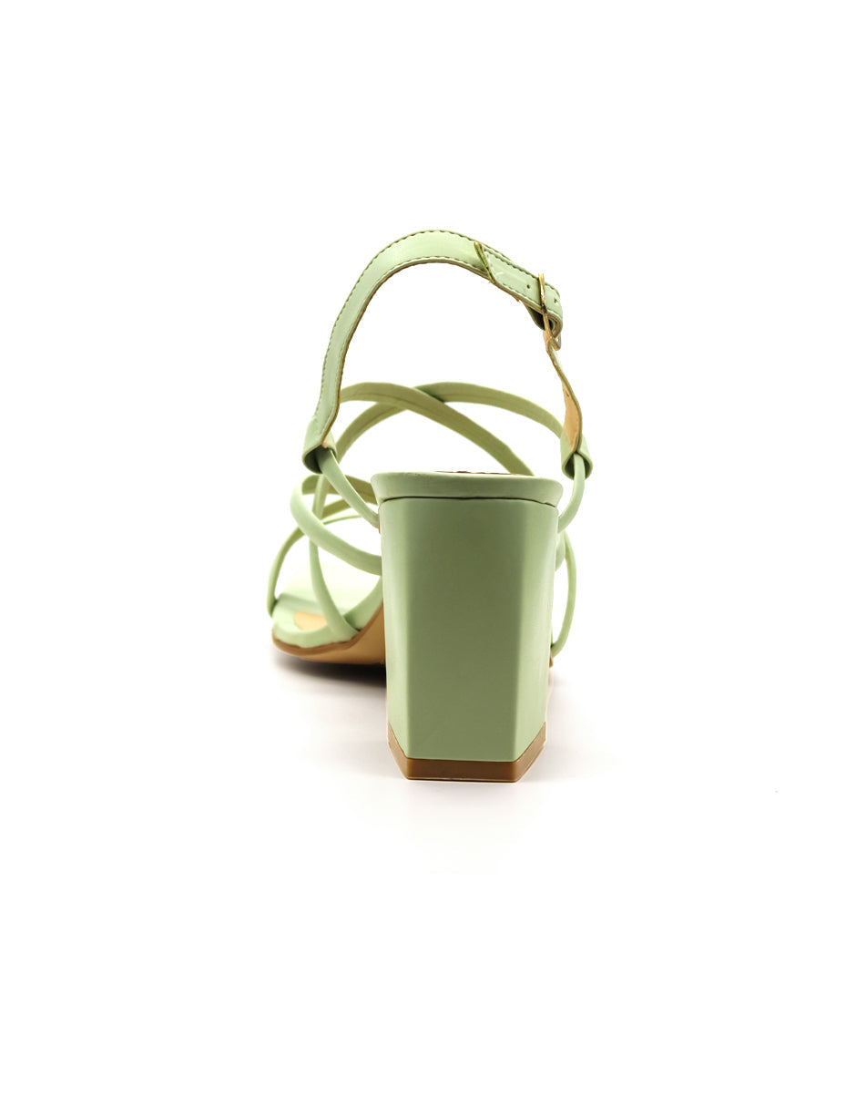 Sandalia con tacón Mint Exterior Sintético Color Verde Para Mujer De RBCOLLECTION