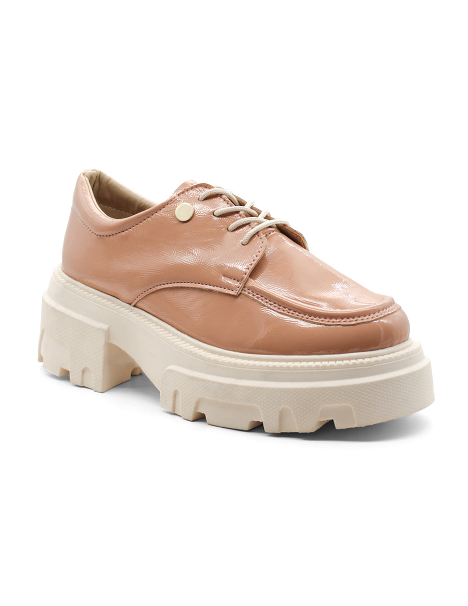 Mocasines Exterior Charol Color Beige Para Mujer De RBCOLLECTION