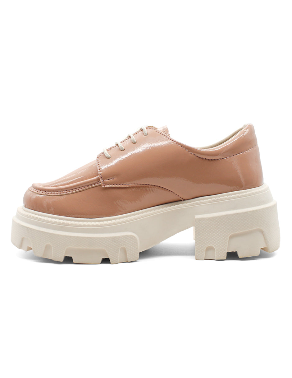 Mocasines Exterior Charol Color Beige Para Mujer De RBCOLLECTION