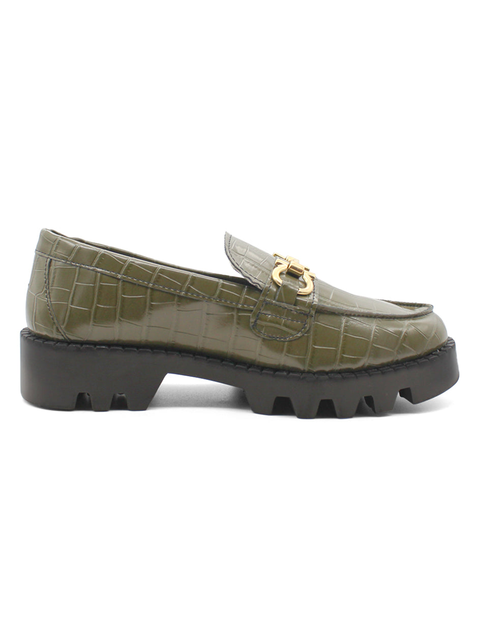 Mocasines Exterior Charol Color Verde Para Mujer De RBCOLLECTION