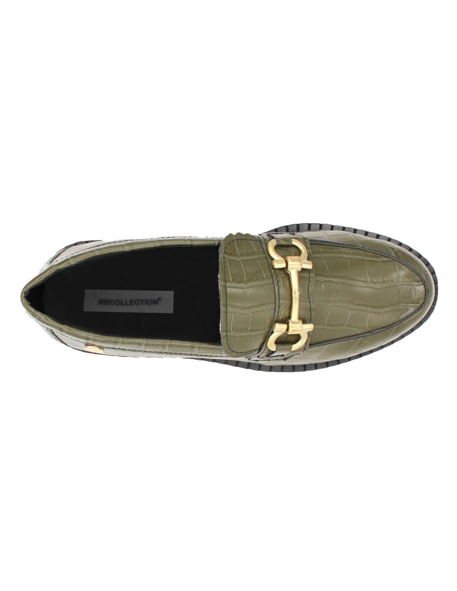 Mocasines Exterior Charol Color Verde Para Mujer De RBCOLLECTION