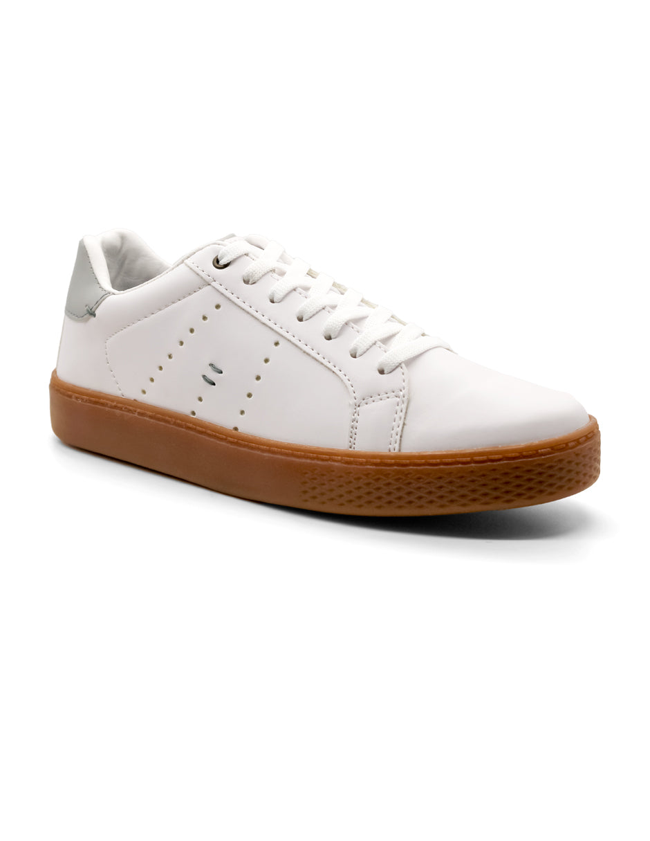 Tenis con cordones Exterior Sintético Color Blanco Negro Para Hombre De RBCOLLECTION
