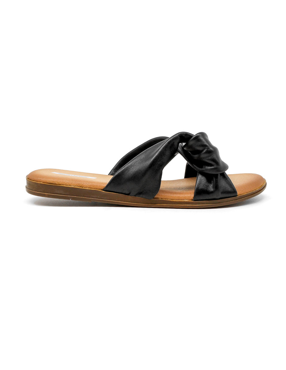 Sandalias de piso Exterior Piel Color Negro Para Mujer De RBCOLLECTION