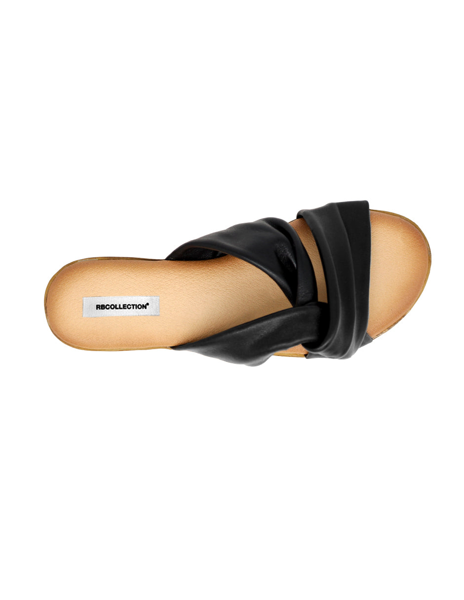 Sandalias de piso Exterior Piel Color Negro Para Mujer De RBCOLLECTION