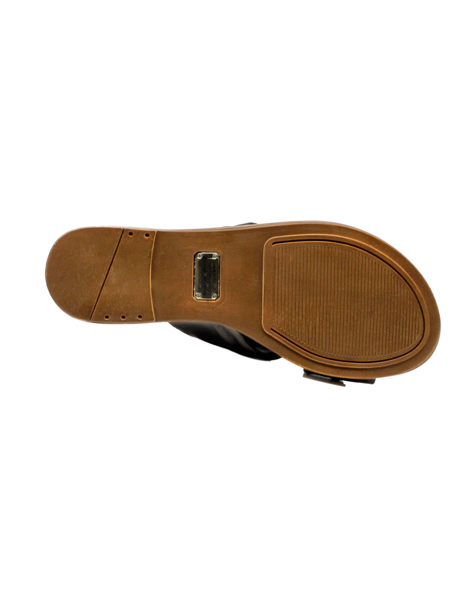 Sandalias de piso Exterior Piel Color Negro Para Mujer De RBCOLLECTION
