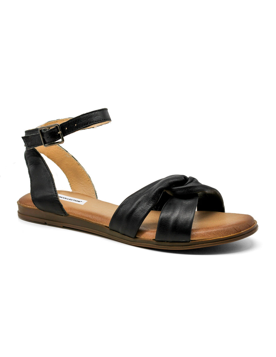 Sandalias de piso Exterior Piel Color Negro Para Mujer De RBCOLLECTION