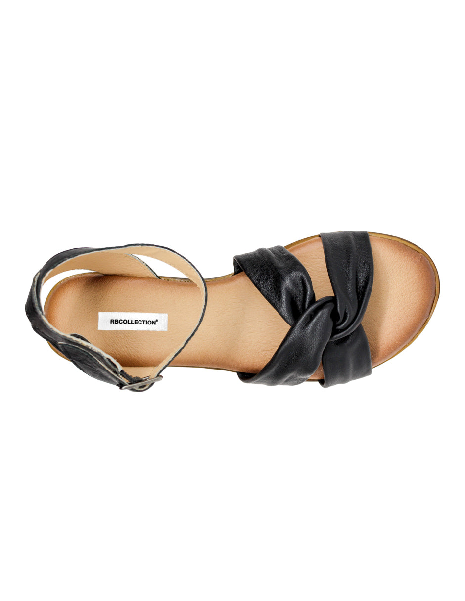 Sandalias de piso Exterior Piel Color Negro Para Mujer De RBCOLLECTION