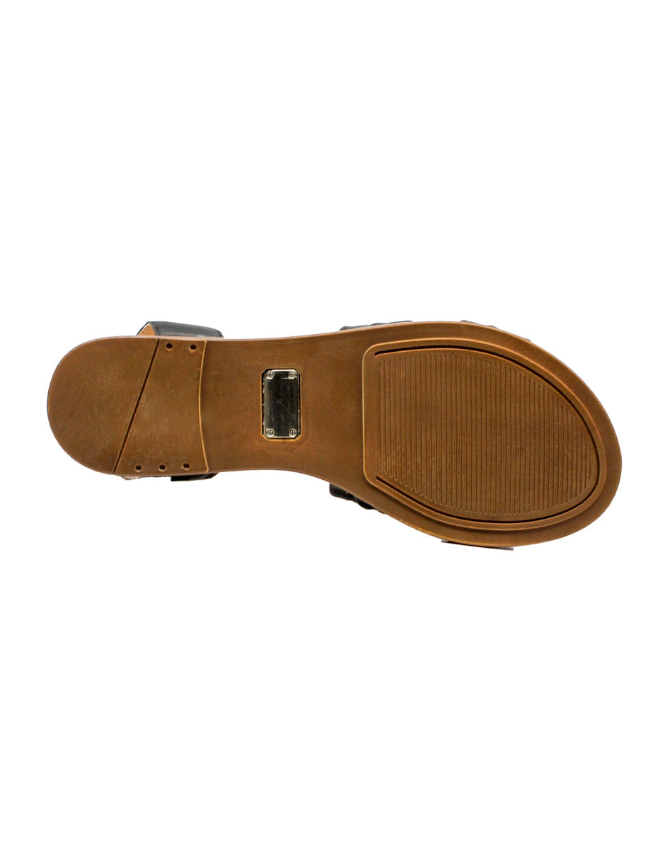 Sandalias de piso Exterior Piel Color Negro Para Mujer De RBCOLLECTION