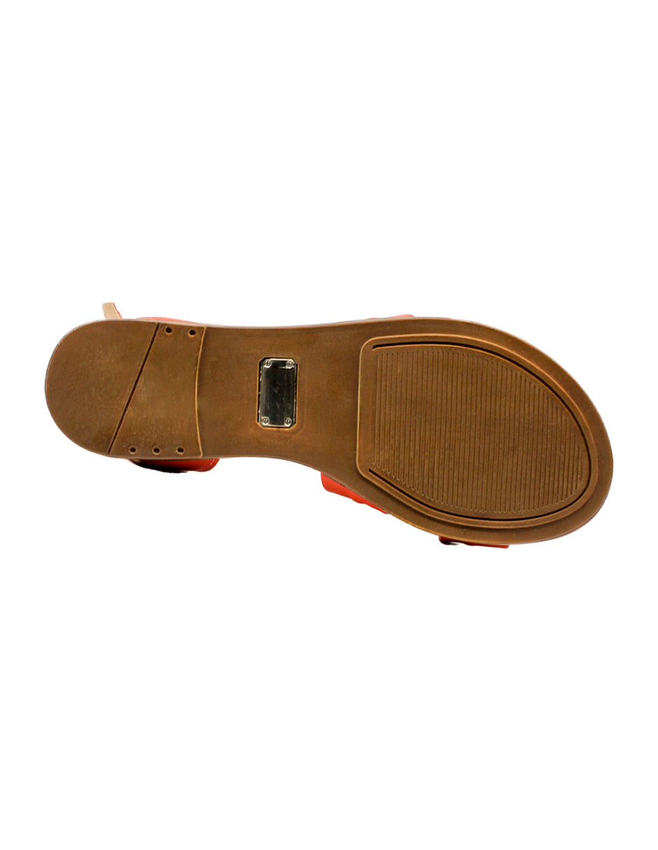 Sandalias de piso Exterior Piel Color Rosa Para Mujer De RBCOLLECTION