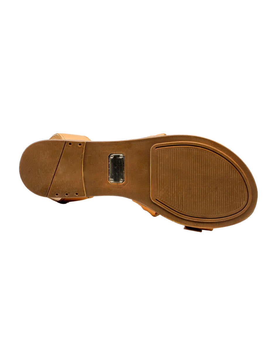 Sandalias de piso Exterior Piel Color Beige Para Mujer De RBCOLLECTION