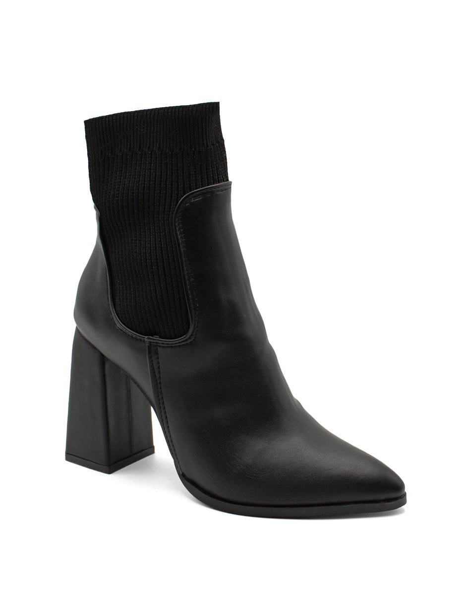 Botín con tacón Exterior Piel sintética Color Negro Para Mujer De RBCOLLECTION